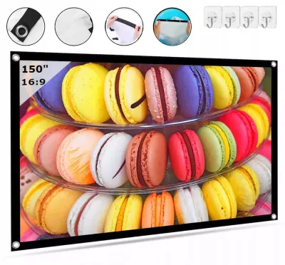 Zenwire A1 prenosno zložljivo projekcijsko platno 150" 16:9 332x187 cm, belo, za domači kino in pisarno