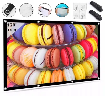 Prenosno zložljivo projekcijsko platno Zenwire 120" (16:9), 266 × 149 cm, belo, za projektor (tudi za zadnjo projekcijo)