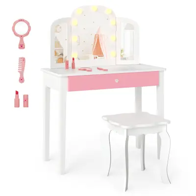 Otroška ličilnica z lučjo in stolčkom Ličilnica