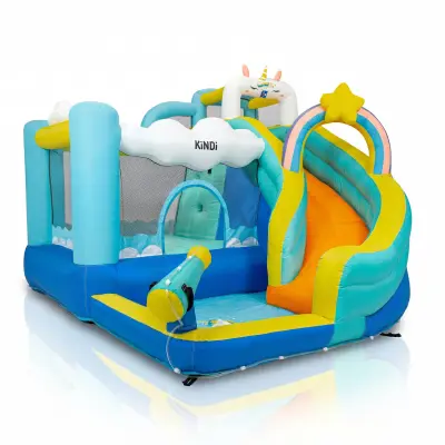 Napihljiv otroški park KiNDi DPZ014 – 300 × 280 × 230 cm, 450 W, vodni tobogan