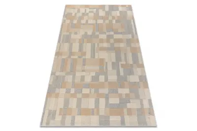 FLUX 461.117.SA130 volnena preproga OSTA - geometrijska, strukturna, loft bež / siva 160x230 cm