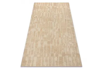 FLUX 461.133.SA132 volnena preproga OSTA - geometrijska, strukturna, loft krem / bež 160x230 cm