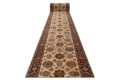 KESHAN Volnena tekač 7683/53555 Oriental, okvir bež / terakota - 100 100x560 cm