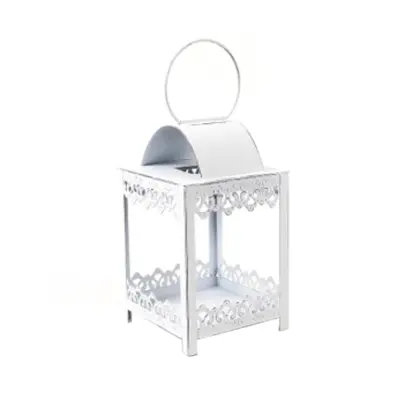 Laterna kovinska bela 12x12xh29cm