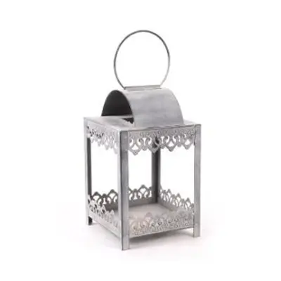 Laterna kovinska12x12xh22cm / siva / kovina