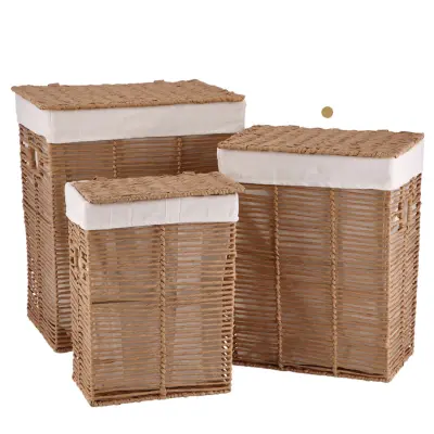 Košara za perilo Poly 38x26xh46,5cm / kovina, papir, blago