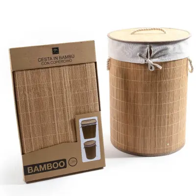 Zložljiva košara za perilo Bamboo 35xh50cm / les, blago