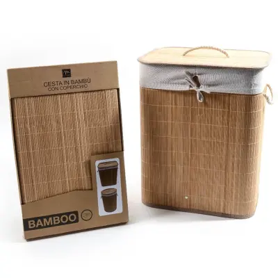 Zložljiva košara za perilo Bamboo 40x30xh50cm / les, blago