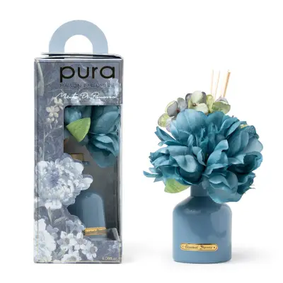 Osvežilec zraka v steklenici s palčkami in rožo 120ml / Mirta iz Panareje / steklo, les