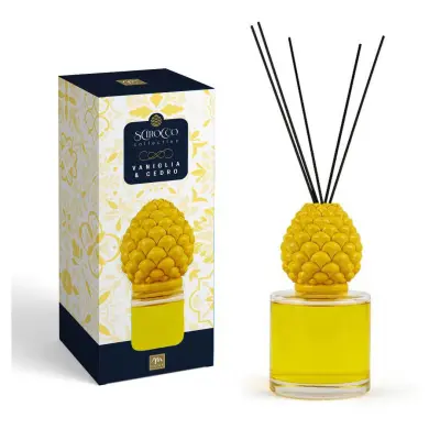 Osvežilec zraka, palčke v steklenici Scirocco Storž 500ml / vaniljia, cedra / steklo, les