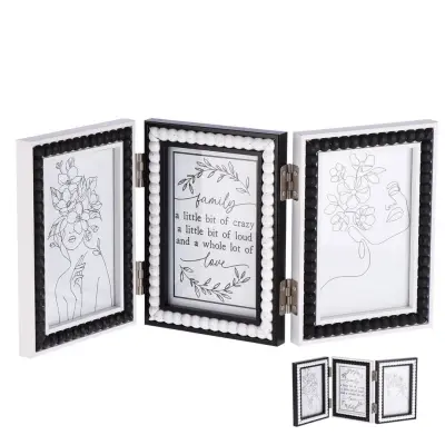 Zložljiv okvir za sliko 40x18cm / za 3 slike / les