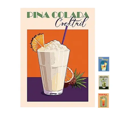 Slika na platnu Drink 30x40cm / v okvirju / več napisov / platno