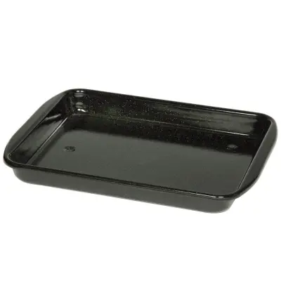 Pekač Profi 42x33xh4,5cm / pravokoten / črn / emajl