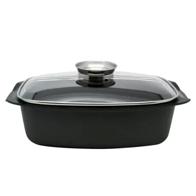 Kozica, pekač s pokrovom in Aroma ročajem 40x22x11cm / 4,6L / indukcija / aluminij, steklo