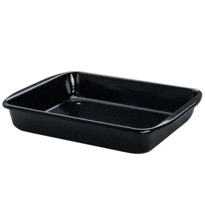 Pekač Profi 42x33xh7cm / pravokoten / črn / emajl