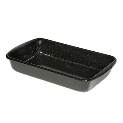 Pekač Profi 36x21xh5,6cm / pravokoten / črn / emajl