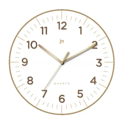 Stenska ura 30cm / 00972B / okrogla / bela / abs, steklo