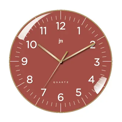 Stenska ura 30cm / 00972R / okrogla / losos / abs, steklo