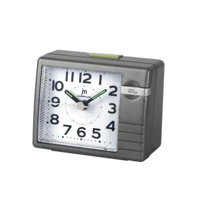 Budilka 7,5x3,5xh6cm / pravokotna / siva / plastika