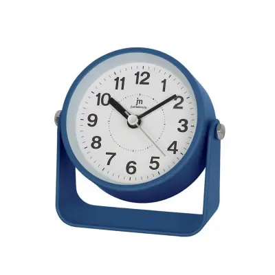 Budilka z lučko 8xh10,5cm / JA7116A / modra / kovina