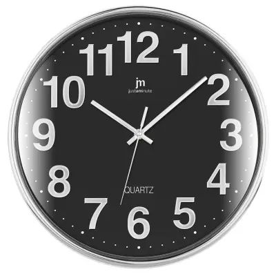 Stenska ura 35cm / 00816N / okrogla / črna / abs