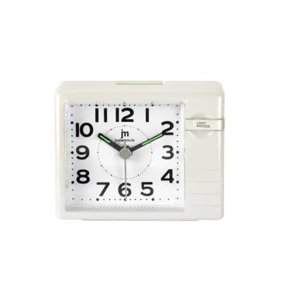Budilka 7,5x3,5xh6cm / pravokotna / bela / plastika