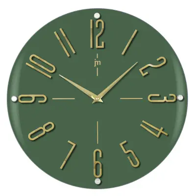 Stenska ura 40cm / 00974V / zelena / MDF, steklo