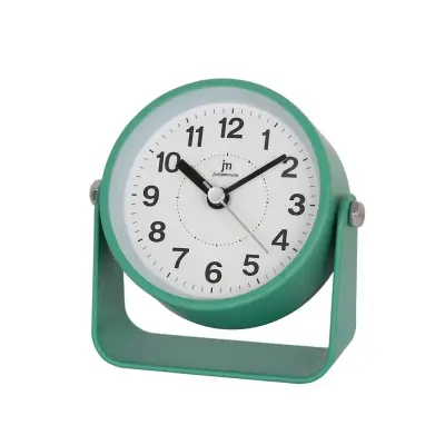 Budilka z lučko 8xh10,5cm / JA7116V / zelena / kovina