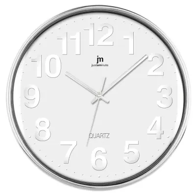 Stenska ura 35cm / 00816B / okrogla / bela / abs