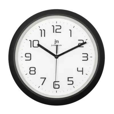 Stenska ura 30cm / 00892N / okrogla / črna / abs