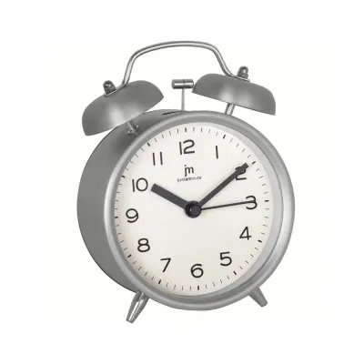 Budilka z lučko Drin Drin 10x13,5x5,5cm / JA7111C / srebrna / kovina