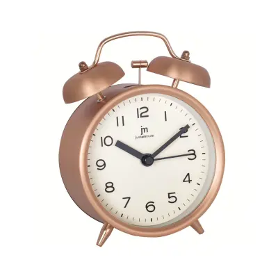 Budilka z lučko Drin Drin 10x13,5x5,5cm / JA711B / bakrena / kovina