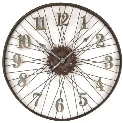 Okrogla stenska ura kolo 63cm / kovina