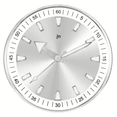 Stenska ura 40,6cm / 00973S / okrogla / srebrna / aluminij, steklo