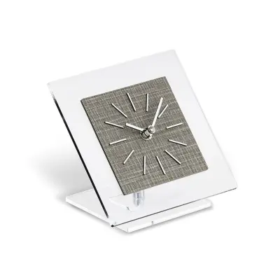 Idilia namizna ura Dark Fabric 15x15x13,5cm / kvadratna / plastika