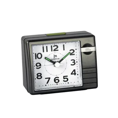 Budilka 7,5x3,5xh6cm / pravokotna / črna / plastika