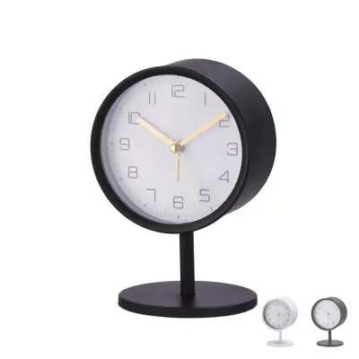 Budilka na podstavku 10xh14cm / okrogla / več barv / železo