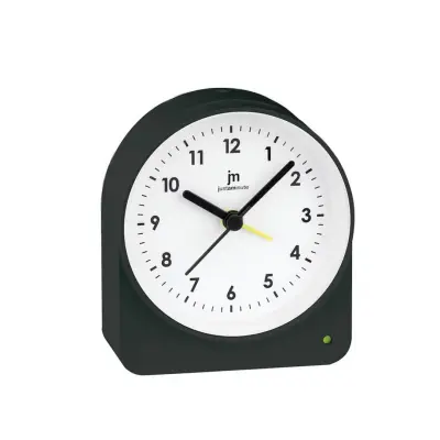 Budilka z lučko 9x4x10cm / JA7104N / črna / plastika