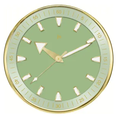 Stenska ura 40,6cm / 00973V / okrogla / zelena / aluminij, steklo