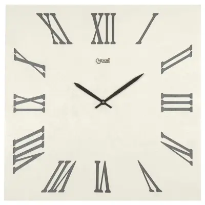 Stenska ura 50x50cm /11532 / kvadratna / umazano bela / les