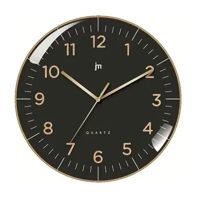 Stenska ura 30cm / 00972N / okrogla / črna / abs, steklo