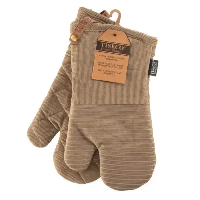 Set kuhinjska rokavica Velmar Tiseco 17x33cm / rjava / 2 kos / bombaž, poliester