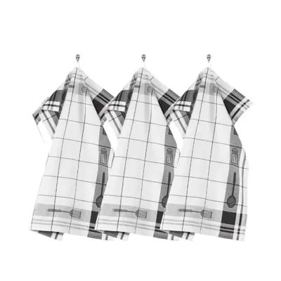 Set kuhinjska krpa Pharao 70x50cm / črna / 3 kos / bombaž