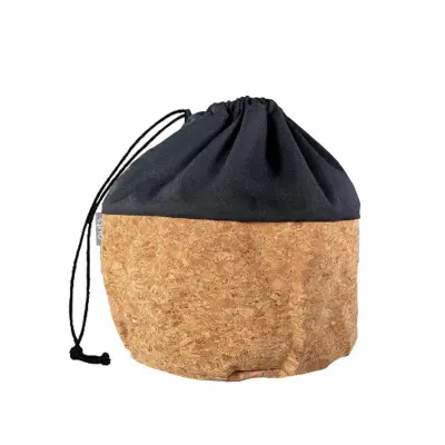 Košara, vrečka za kruh Nut 20xh22cm / črna / bombaž, pluta