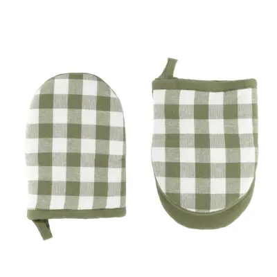 Set kuhinjska prijemalka Gingham Tiseco 13x19cm / zelena / 2 kos / bombaž, poliester