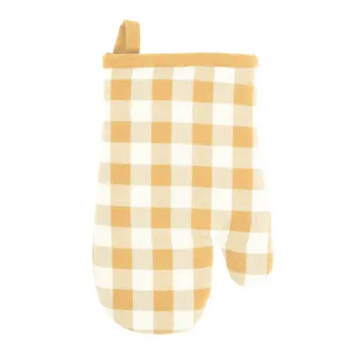 Set kuhinjska prijemalka Gingham Tiseco 18x28cm / rumena / bombaž, poliester