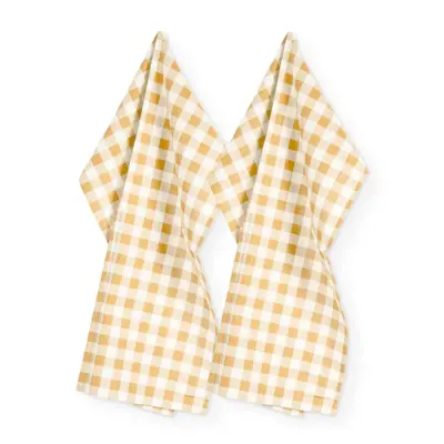 Set kuhinjska krpa Gingham Tiseco 70x50cm / rumena / 2 kos / bombaž