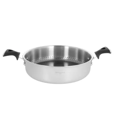 Ponev Luxury Design 28cm / dvojni ročaj / indukcija / inox, prevleka proti prijemanju