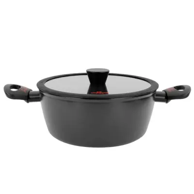Lonec Chef Eco 24cm / dvojni ročaj / indukcija / jeklo, emajl, prevleka