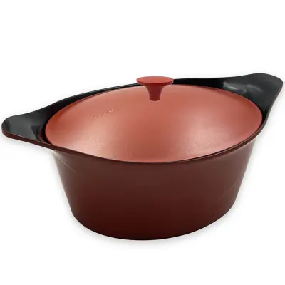 Kozica s pokrovom Incredible Cocotte 33cm / opečnata / ovalna / aluminij